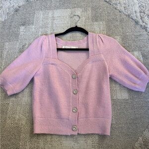 Astr Lilac Crop Cardigan